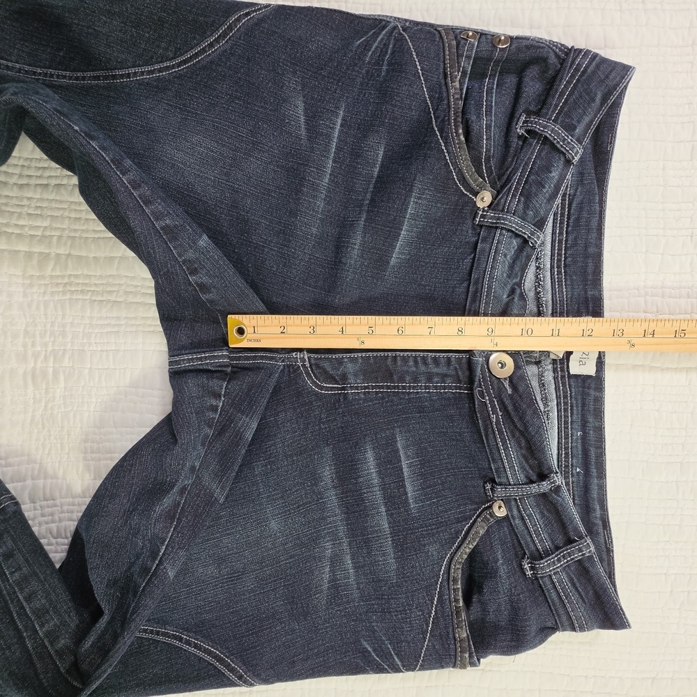 Venezia Dark Wash Capri Jeans Womens 20 Plus‎ Stretch Cropped Denim Zipper Cuff - Picture 11 of 15
